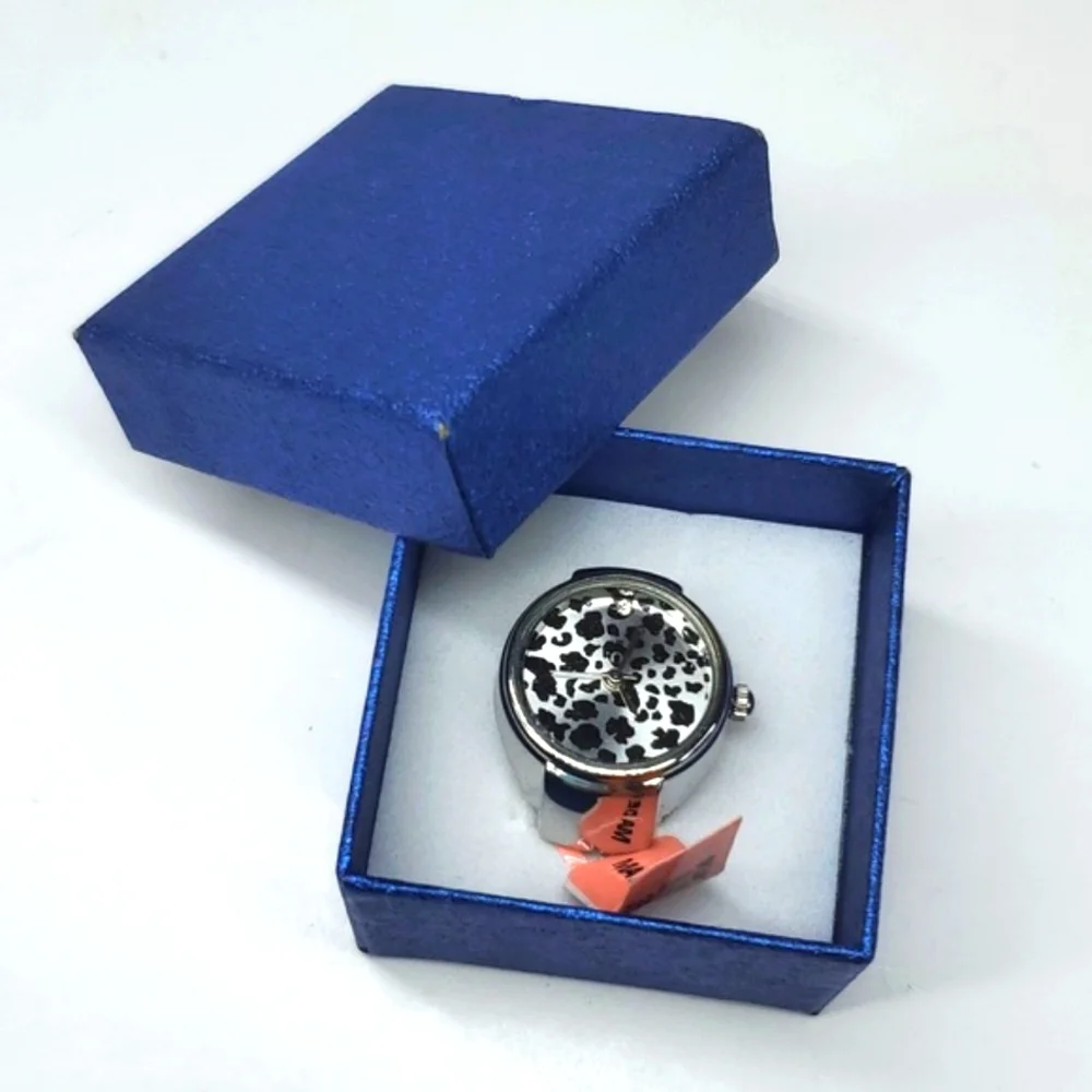 Strada Austrian Crystal Japanese Movement Leopard Ring Watch Stainless Steel